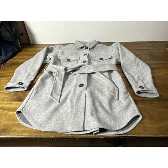 Zara Women’s Belted Overshirt/Shacket Gray Size XS - Picture 3 of 9